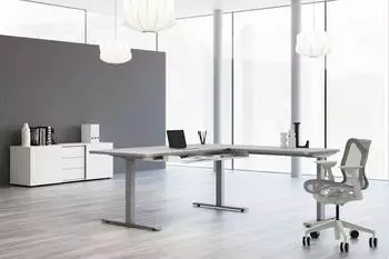 Kerkmann Move 3 Premium Sitz-/Stehtisch elektrisch h&ouml;henverstellbar 180x80cm, anthrazit/silber (10332513)