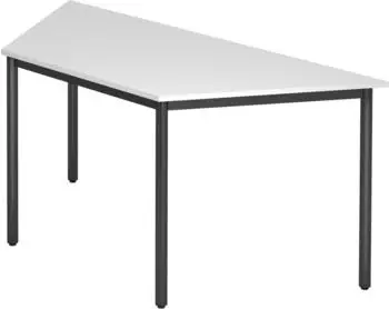 Hammerbacher Konferenztisch D-Serie Trapezform 160x69cm wei&szlig;/schwarz (DRTR/W/D)
