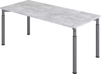 Hammerbacher Y-Serie Schreibtisch 180x80cm h&ouml;henverstellbar 68-82cm Beton/Graphit (YS19/M/G)