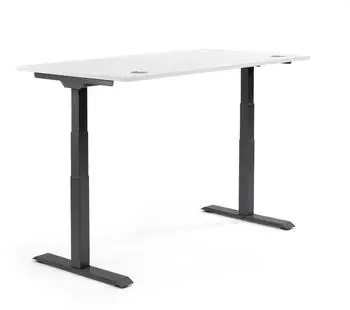 Soennecken FLEX MODUL Sitz-Steh-Schreibtisch elektrisch h&ouml;henverstellbar 200x80cm wei&szlig;/schwarz (810061801)