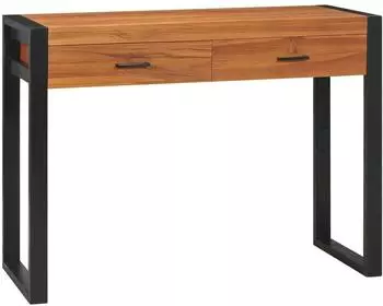 vidaXL Schreibtisch mit 2 Schubladen, Teakholz, 100x40x75cm
