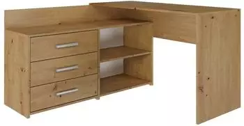 CdF Dany Eckschreibtisch mit 3 Schubladen, 120x50x76cm, Artisan Eiche