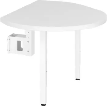 Hammerbacher Anbautisch LA92 C halbr., 91,5x121cm, wei&szlig; (LA92C/W/W)