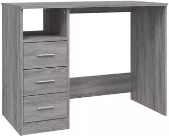 vidaXL Schreibtisch mit Schubladen, Holzwerkstoff, grau Sonoma, 102x50x76cm (823038)