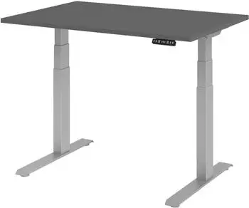 Hammerbacher XDKB12 Sitz-Steh-Schreibtisch elektrisch h&ouml;henverstellbar 120x80cm Graphit/Silber (VXDKB12/G/S)