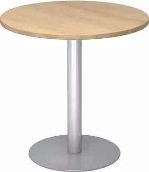 Hammerbacher Besprechungstisch rund &Oslash;80cm, Eiche/Silber (VSTF08/E/S)