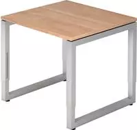 REGO 8 S - 80 x 80 Nussbaum/Silber h&ouml;henverstellbar - Braun
