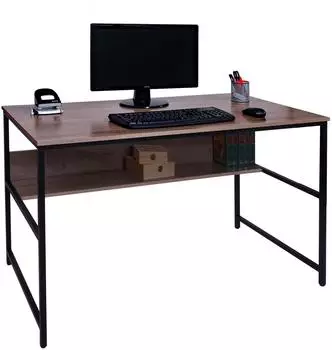MCW Schreibtisch MCW-K80 MDF melaminbeschichtet grau-braun 120x78x60cm (MCW-K80)