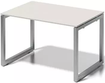Bisley Cito Schreibtisch 120x80x74cm, grauwei&szlig;, O-Fu&szlig; silber (DOF1208GW355)