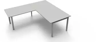 Kerkmann Form 5 Schreibtisch mit Anbau 200x100cm + 120x80cm, h&ouml;henverstellbar, lichtgrau (4173)