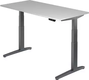 Hammerbacher XBHM16 Sitz-Steh-Schreibtisch elektrisch h&ouml;henverstellbar 160x80cm grau/graphit (VXBHM16/5/GG)