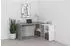 FMD Lexo Eckschreibtisch mit Sideboard, betonfarben/weiß, 136x74x66,5cm (353-001)