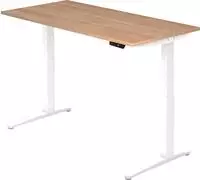 Sitz-Steh-Schreibtisch elektrisch 160x80cm Nussbaum/Wei&szlig;