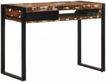 vidaXL Schreibtisch Altholz Massivholz mehrfarbig 100x50x75cm (4015932)