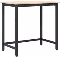 Vidaxl Table Natural 80 X 50 X 77 Cm Engineered Wood And Steel