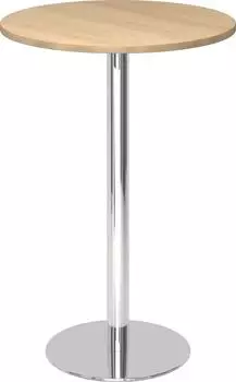Hammerbacher Stehtisch STH08 rund &Oslash;80cm, H&ouml;he 111,6cm, Eiche/Chrom (STH08)
