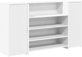 vidaXL Rezeptionsschreibtisch wei&szlig; 180x50x103,5 cm Massivholz (3324169)
