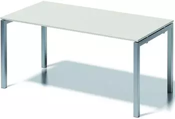 Bisley Cito Schreibtisch 160x80x74cm, grauwei&szlig;, Gestell silber (DUF1608GW355)