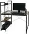 MCW Schreibtisch mit Regal MCW-K81, 100x60cm, Metall/MDF, braun (MCW-K81)