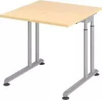 Schreibtisch C-Fu&szlig; 80x80cm Ahorn/Silber
