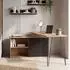 Finebuy Eckschreibtisch L-Form mit Regal, 130cm, Eiche/Schwarz (FB116775)