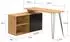 Finebuy Eckschreibtisch L-Form mit Regal, 130cm, Eiche/Schwarz (FB116775)