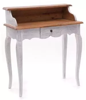 Xtradefactory Sekret&auml;r Napoleon Massivholz, Vintage, wei&szlig;-natur, 80x92x40cm