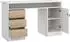 ebuy24 Function Plus Schreibtisch 1 Ablage, 1 Tür, 3 Schubladen, weiß/Eiche (07-70491P49hl)