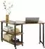SoBuy FWT83-PF L-förmiger Beistelltisch mit Rollen, Industrie-Design, 133x69x30cm (FWT83-PF)