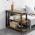 SoBuy FWT83-PF L-förmiger Beistelltisch mit Rollen, Industrie-Design, 133x69x30cm (FWT83-PF)