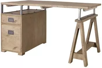 Massivmoebel24 Railway Schreibtisch Mango whitewash lackiert 140x78cm (09-360-772-2025)