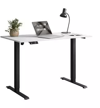 Lookway Space Schreibtisch h&ouml;henverstellbar, Holzwerkstoff, wei&szlig;/schwarz, 110x69,5x60cm (800001220456)