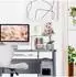 Relaxdays Computertisch mit Glasplatte, schwarz, 105x55x98cm