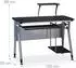 Relaxdays Computertisch mit Glasplatte, schwarz, 105x55x98cm