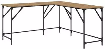 vidaXL Schreibtisch Artisan-Eiche, Holzwerkstoff, 149x149x75cm (882863)