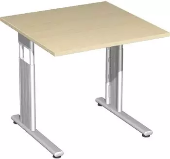 Geramöbel Flex Schreibtisch höhenverstellbar 80x80cm, ahorn/silber (S-617101-AS)