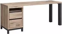 Schreibtisch Wildeiche 180x55x76 Bianco Ge&ouml;lt Villanders 241