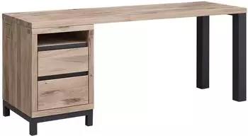 Massivmoebel24 Villanders Schreibtisch Wildeiche 180x55x76cm bianco geölt (48-360-200-1041)