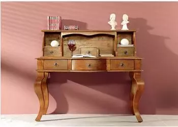 Massivmoebel24 Oxford Schreibtisch Akazie, honig lackiert, 130x60x112cm (09-360-610-0P37)