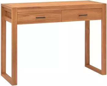 vidaXL Schreibtisch mit 2 Schubladen, Teakholz, 100x40x75cm (325270)