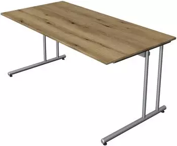 Kerkmann start up Schreibtisch C-Fu&szlig; silber, Eiche, 160x80cm (11434055)