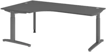 bümö Serie-XB Eckschreibtisch höhenverstellbar 200x120cm graphit (BU-XB-82-G-GG)
