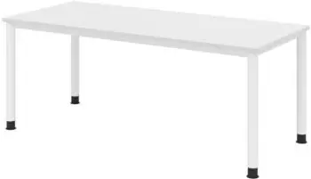 b&uuml;m&ouml; Schreibtisch Serie-H h&ouml;henverstellbar 180x80cm, wei&szlig;/wei&szlig; (BU-HS-19-W-W)
