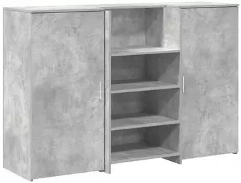 vidaXL Empfangstresen betongrau 155x50x103,5cm Holzwerkstoff