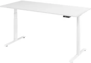 b&uuml;m&ouml; Lite elektrisch h&ouml;henverstellbarer Schreibtisch 180x80cm, wei&szlig;/silber (BU-LXK65-19-W-W)