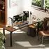 HomCom Schreibtisch Industrie-Design 180x60x75cm, Stahlgestell, rustikal braun (920-096V80RB)