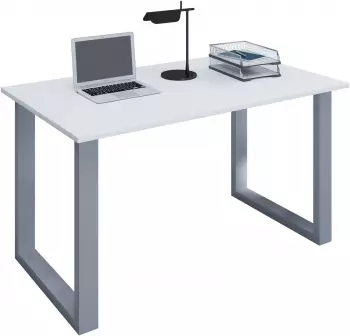 VCM Lona U Schreibtisch 140x50cm, silber/weiß