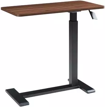 en.casa Klirg Laptoptisch höhenverstellbar, rollbar, 68x36x66-92cm, Walnussoptik/schwarz