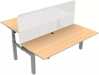 STIER Team-Schreibtisch 501-88 elektrisch h&ouml;henverstellbar 180x80cm, Buche melaminiert, 65-125cm (906377)