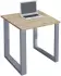 VCM Lona U Schreibtisch 80x76x50cm, Sonoma-Eiche, Metallgestell silber